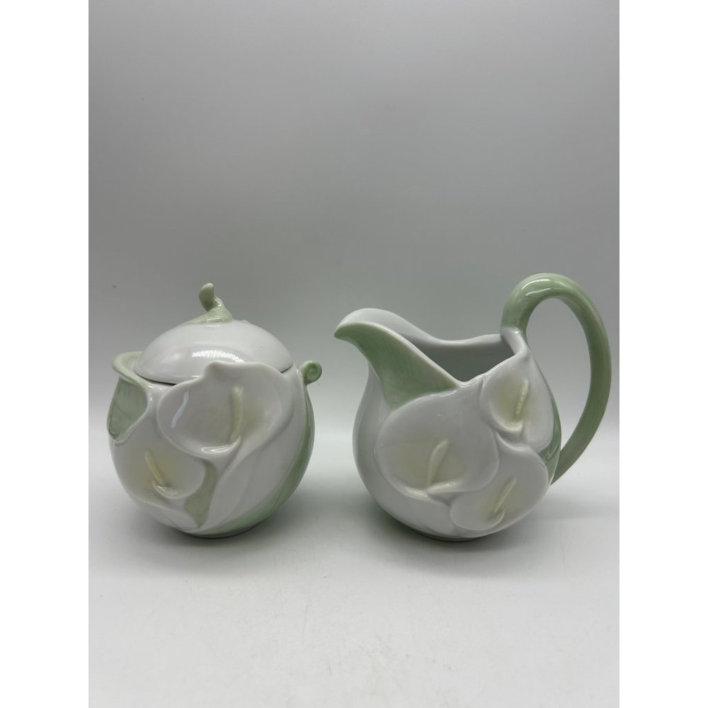Porcelain Lilies Lily Cream and Sugar Set by Cosmos